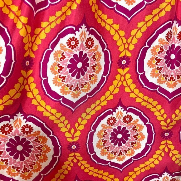 Kay Unger Silk Cocktail Dress Pink Orange Gold Mod Retro 6 - Picture 8 of 12